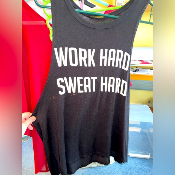 raggs ll riches Tops - Women’s ‘Work Hard Sweat Hard’ Muscle Tank